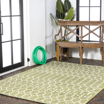 Ourika Moroccan Geometric Textured Weave Indoor/outdoor Rug